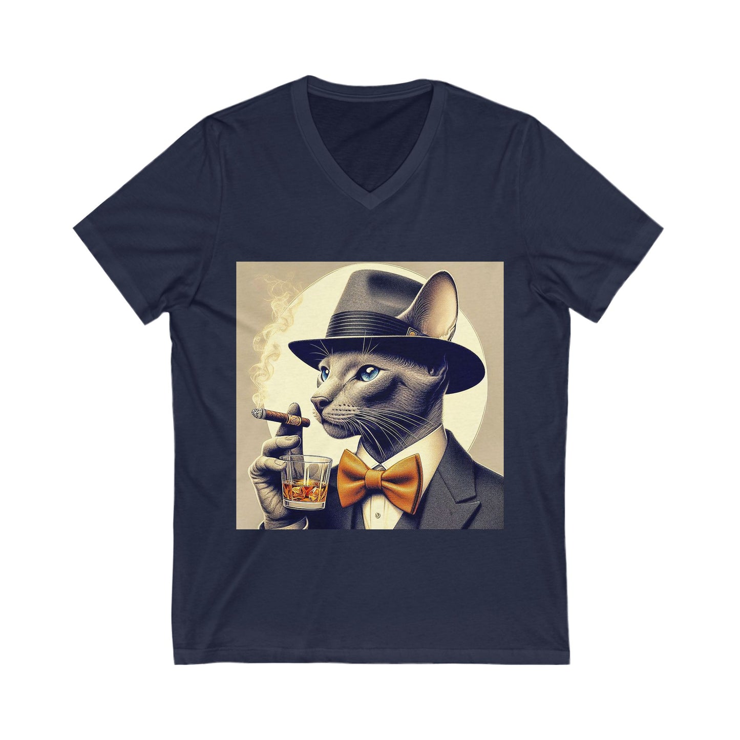 Oriental Shorthair Unisex Jersey Short Sleeve V-Neck Tee