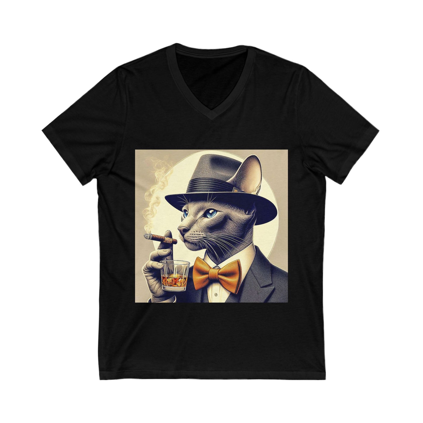 Oriental Shorthair Unisex Jersey Short Sleeve V-Neck Tee