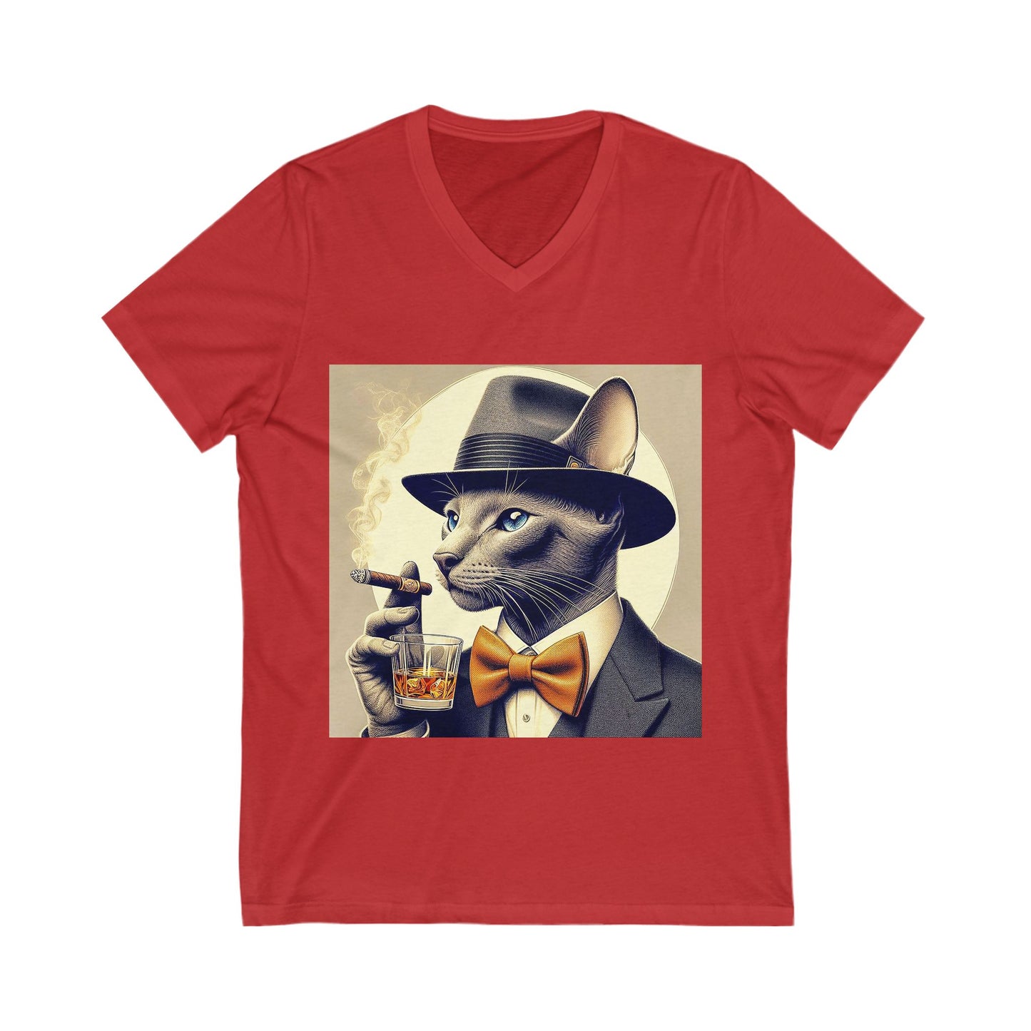 Oriental Shorthair Unisex Jersey Short Sleeve V-Neck Tee