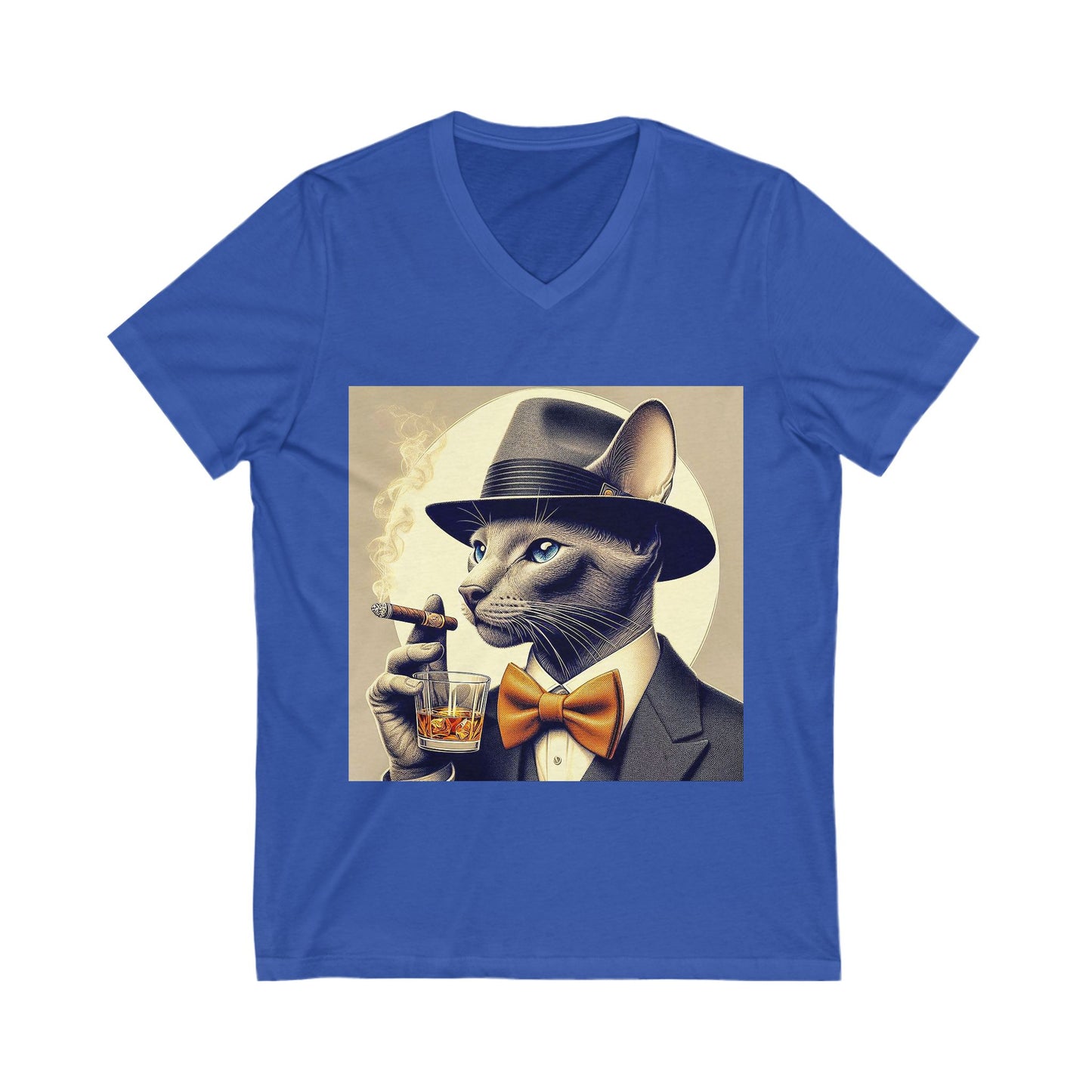 Oriental Shorthair Unisex Jersey Short Sleeve V-Neck Tee