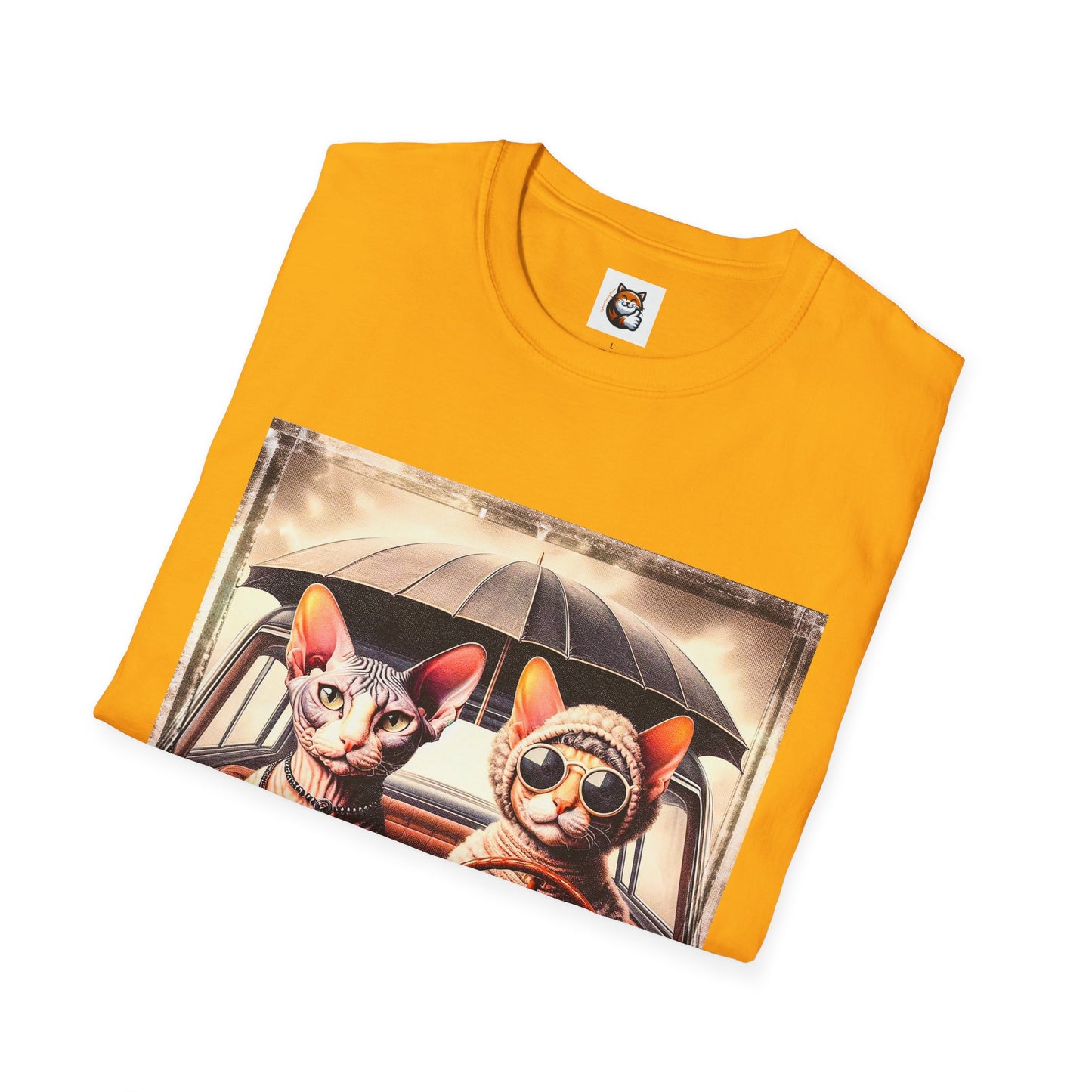 Wacky Cornish Rex Cat couple driving T-Shirt