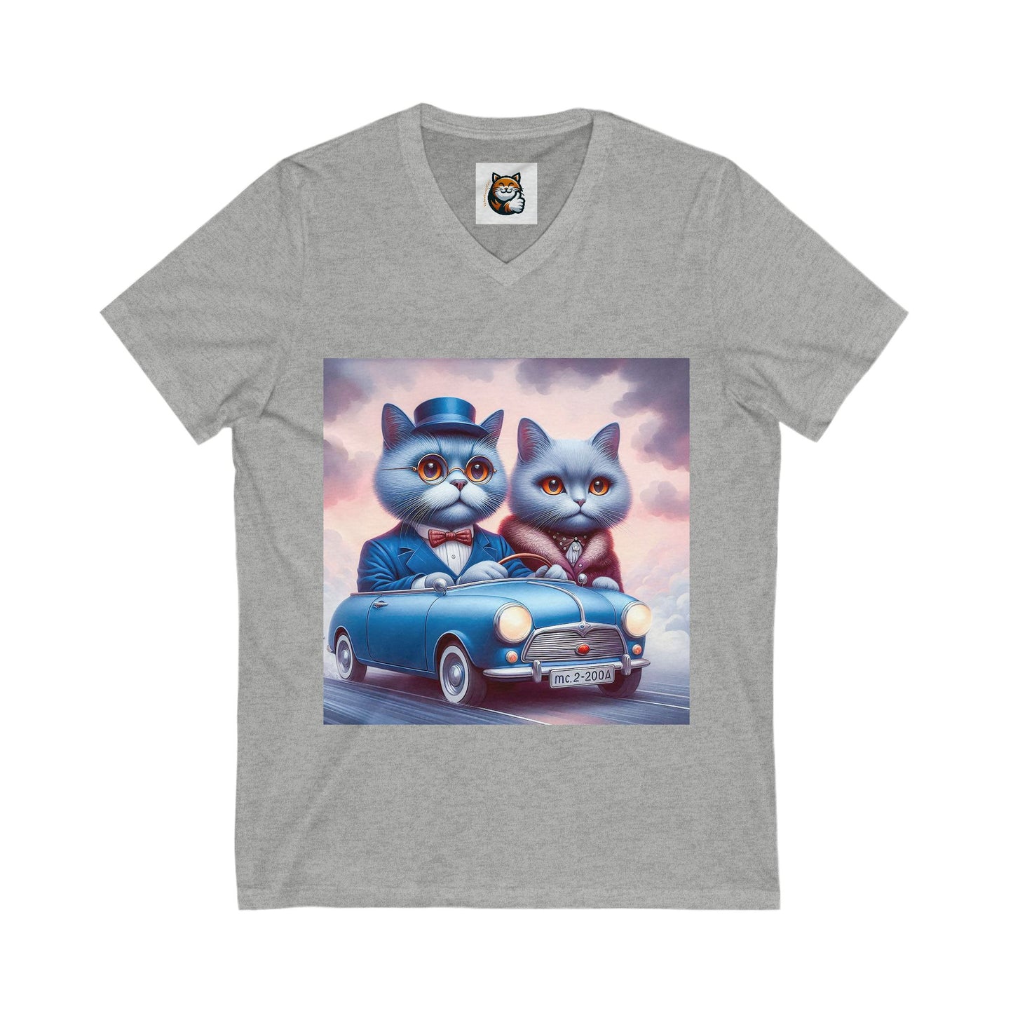 Wacky Russian Blue Cat tiny car tee