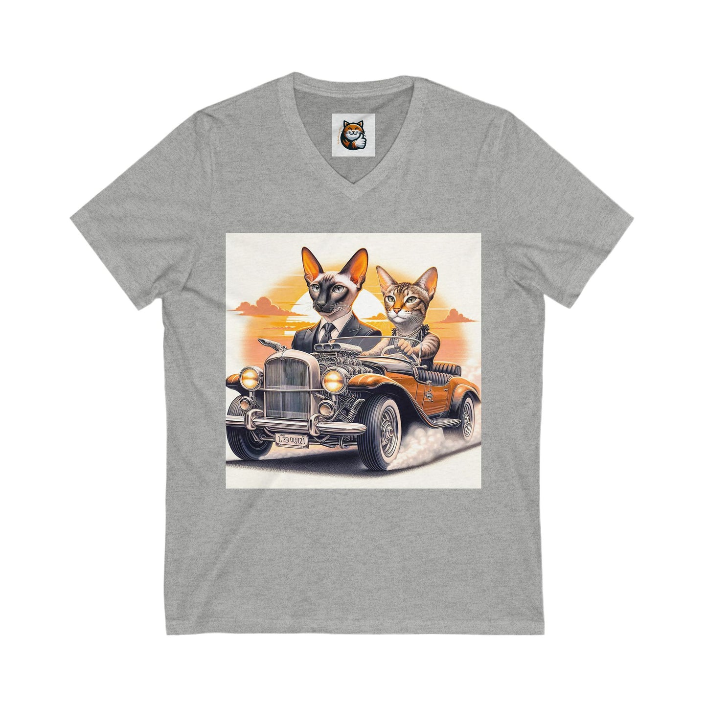 Wacky Oriental Shorthair Unisex Jersey Short Sleeve V-Neck Tee
