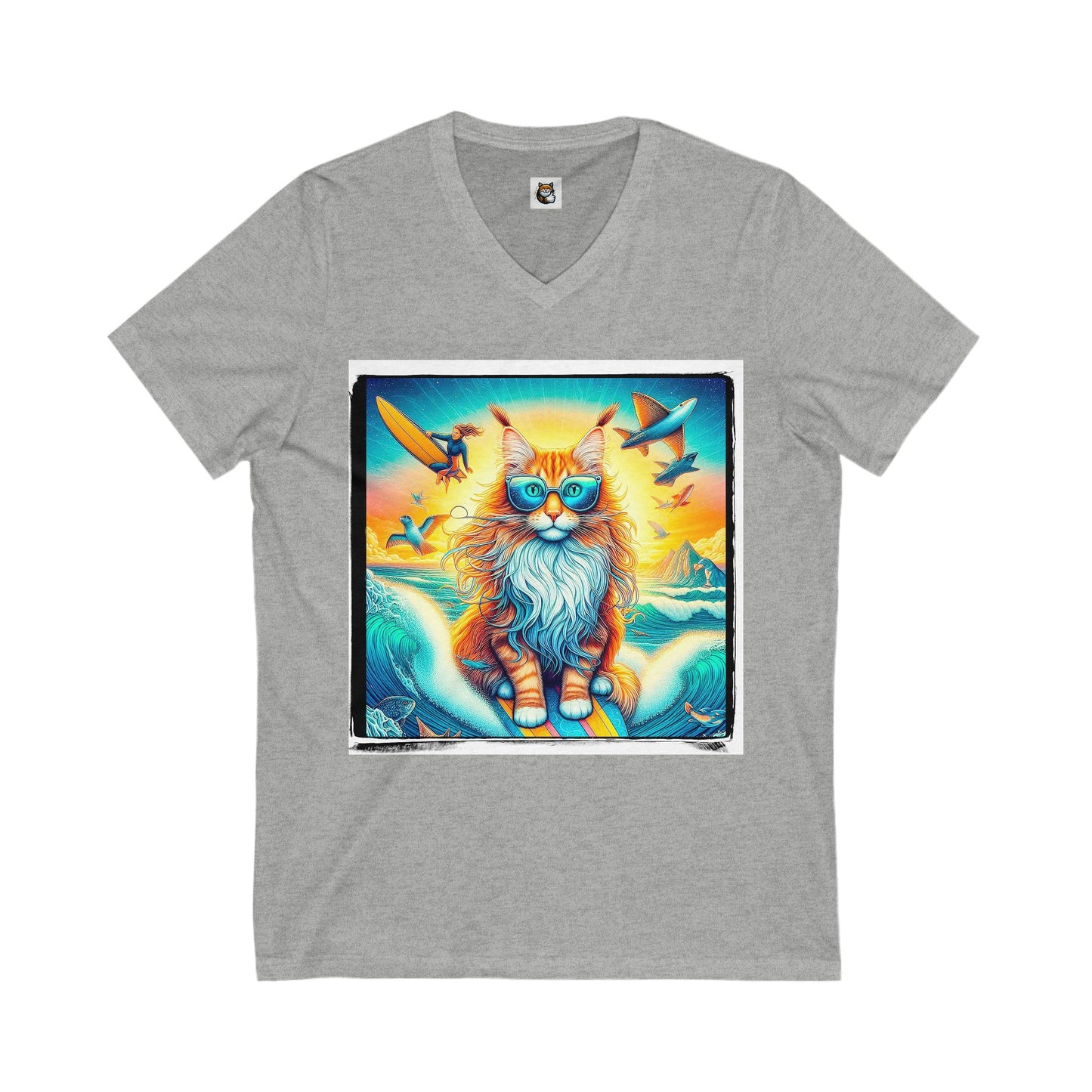 Maine Coon Unisex Jersey Short Sleeve V-Neck Tee