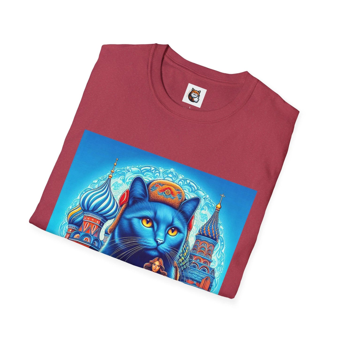 Russian Blue Cat egyptian goddess Softstyle T-Shirt by Printify