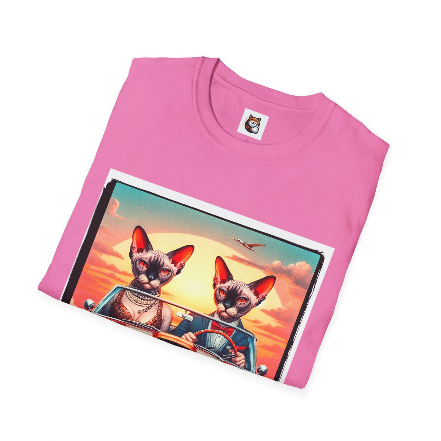 Wacky Devon Rex vintage car Unisex Softstyle T-Shirt