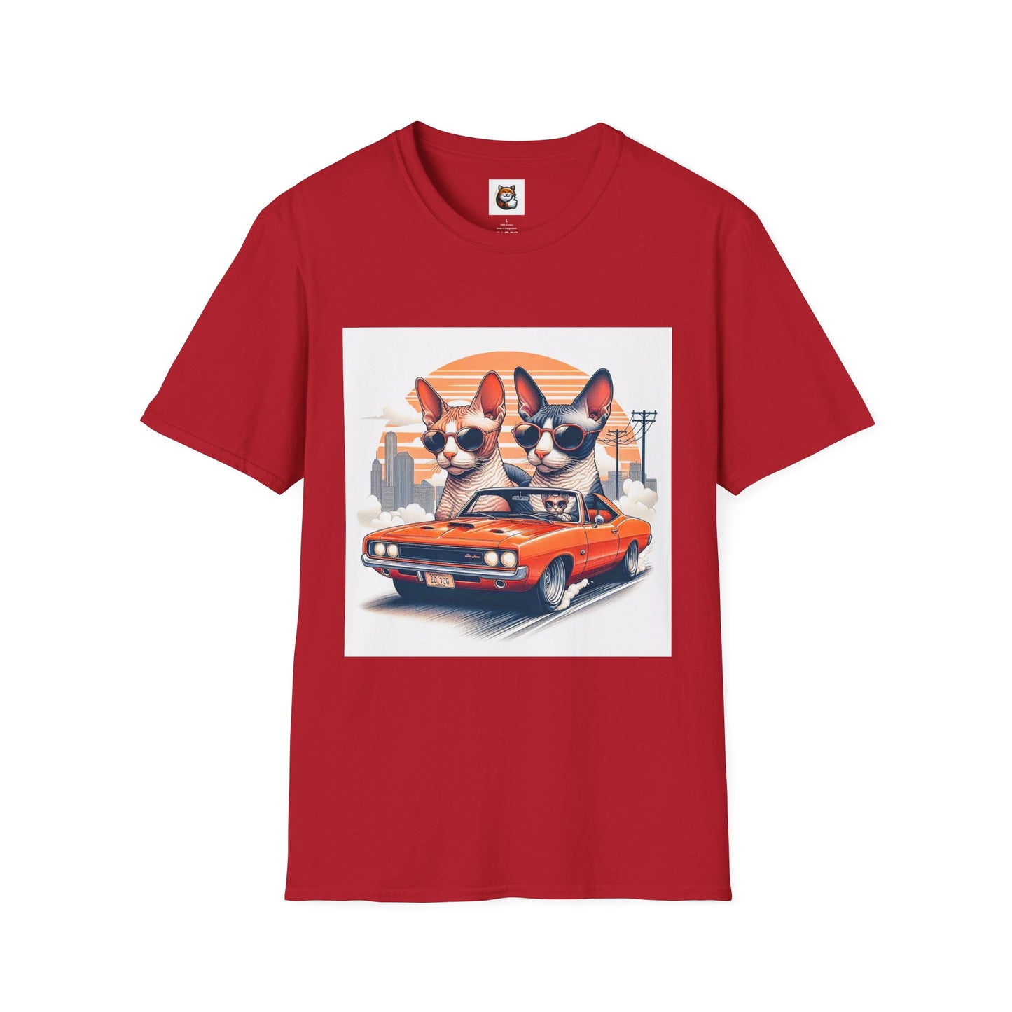 Wacky Cornish Rex Cat couple driving T-Shirt
