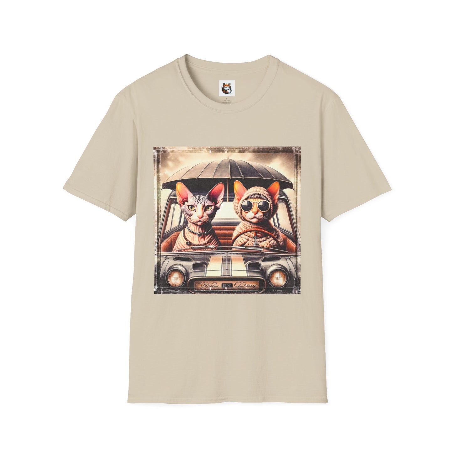 Wacky Cornish Rex Cat couple driving T-Shirt