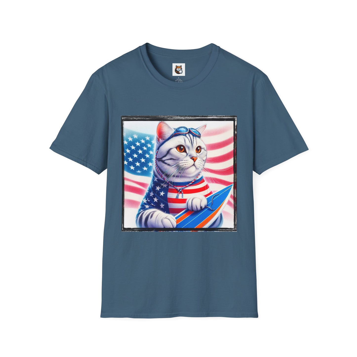 American Shorthair americsn flag Softstyle T-Shirt