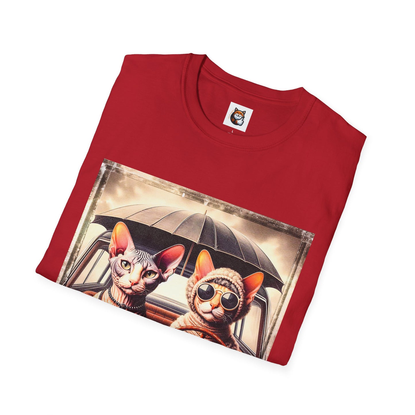 Wacky Cornish Rex Cat couple driving T-Shirt