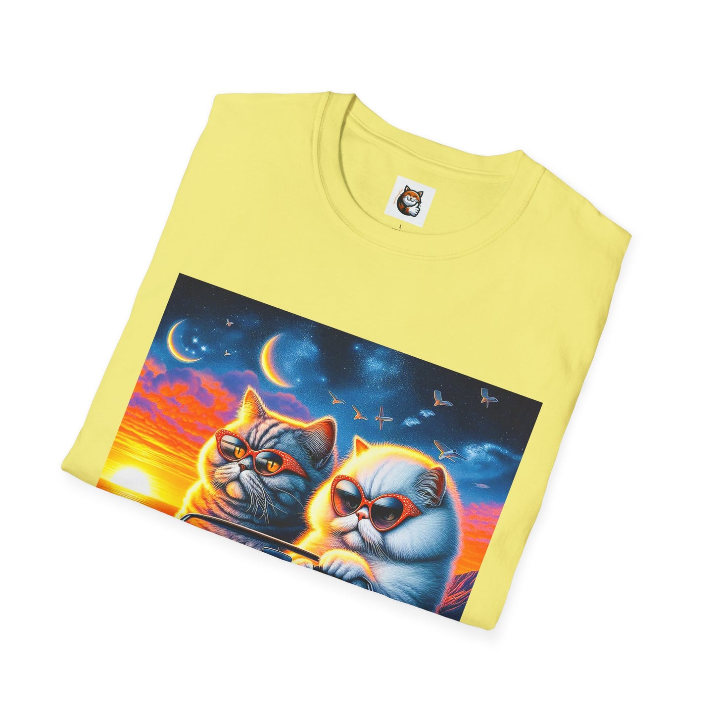 Selkirk Rex Cat T-Shirt sunset driving