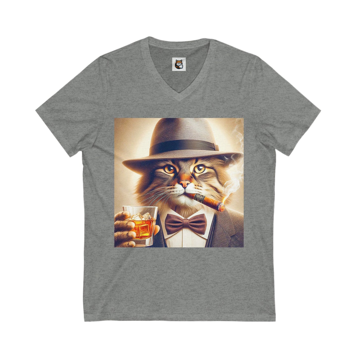 Norwegian Forest Cat Unisex Jersey Short Sleeve V-Neck Tee