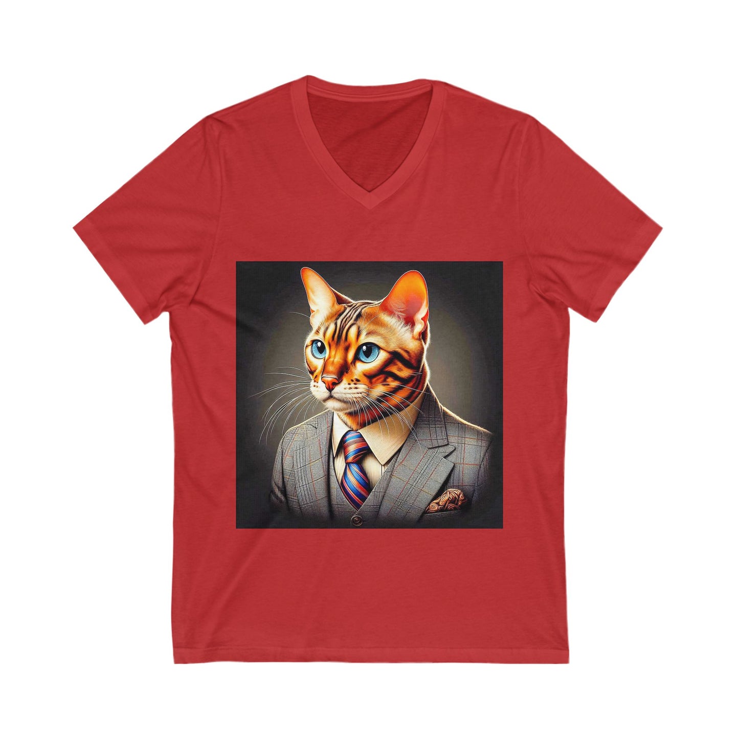 Bengal suit and tie Jersey Short Sleeve V-Neck Tee