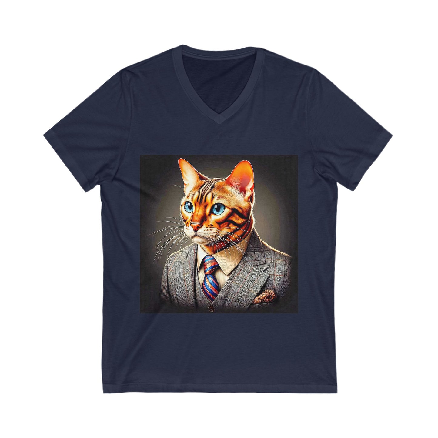 Bengal suit and tie Jersey Short Sleeve V-Neck Tee