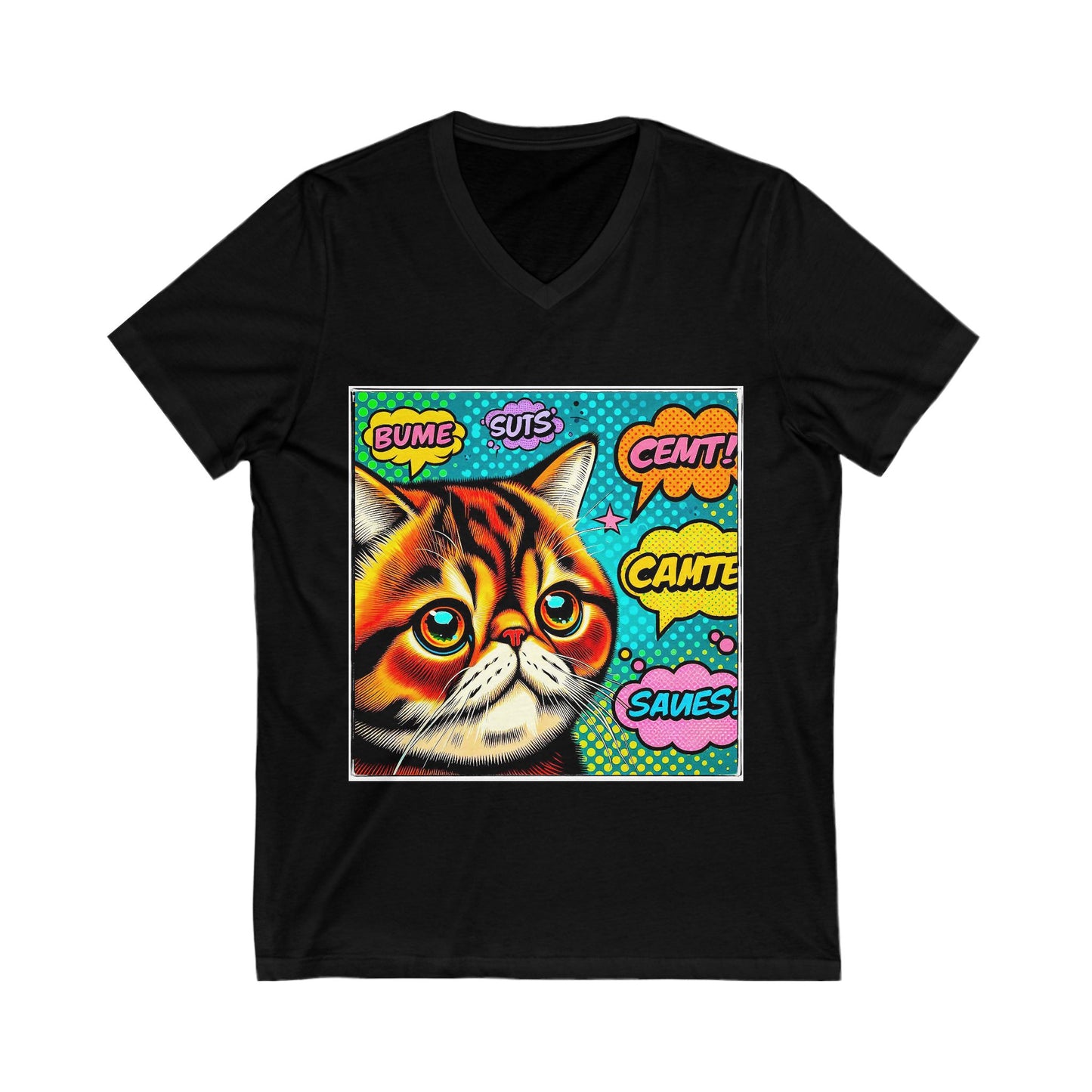 Exotic Shorthair Cat Unisex Jersey Short Sleeve V-Neck Tee