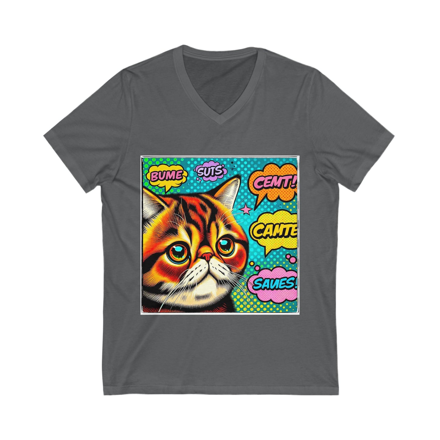 Exotic Shorthair Cat Unisex Jersey Short Sleeve V-Neck Tee