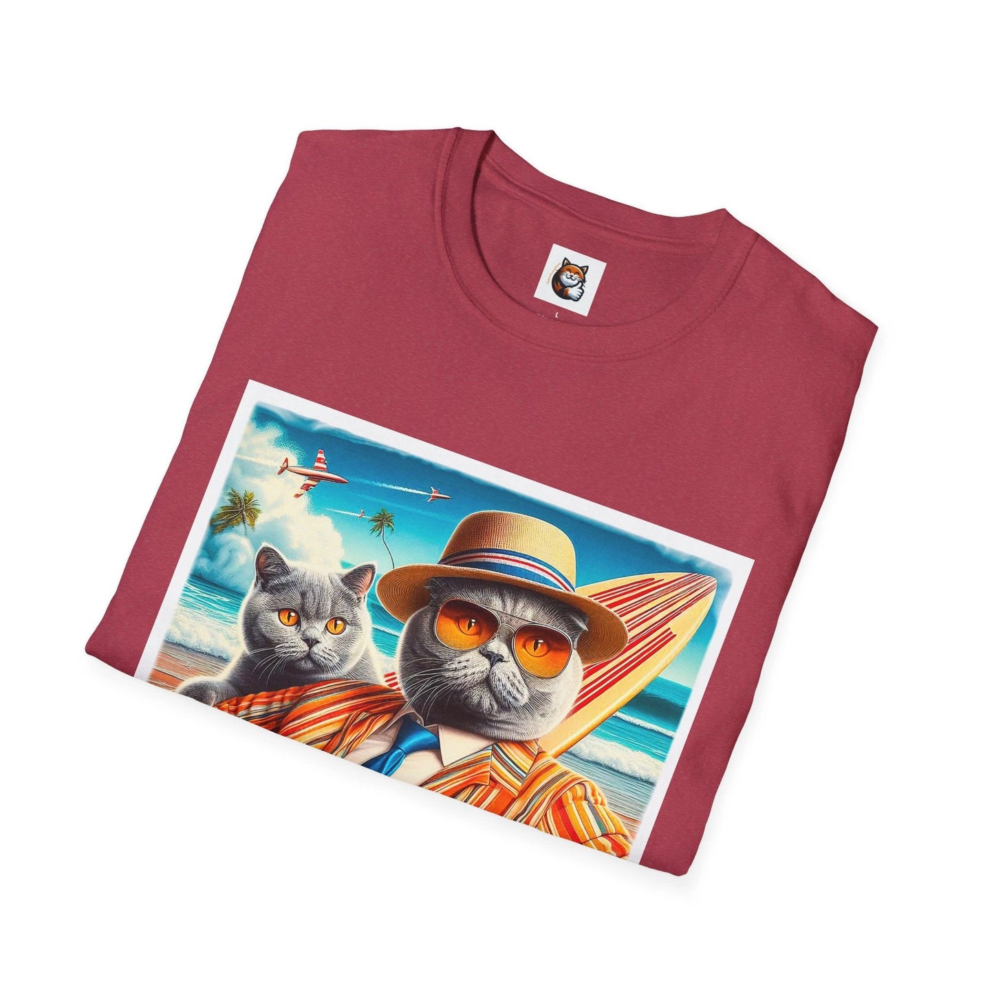 British Shorthair man in suit Softstyle T-Shirt by Printify