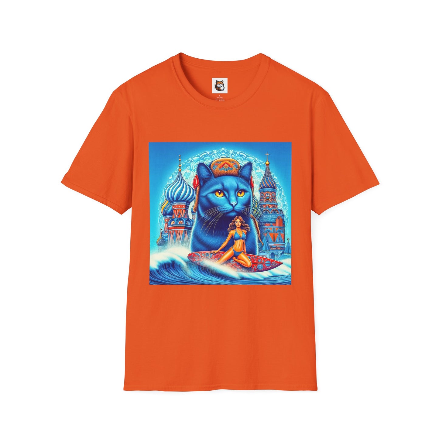 Russian Blue Cat egyptian goddess Softstyle T-Shirt