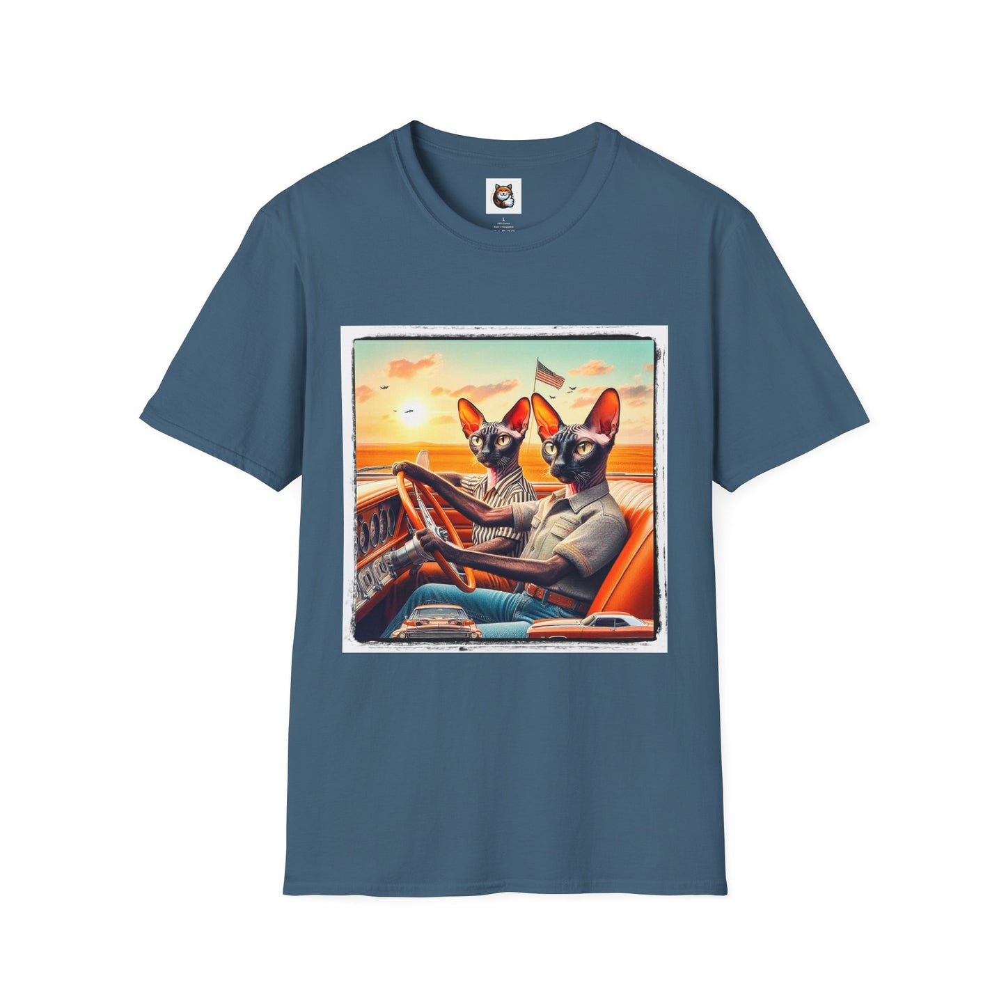 Wacky Cornish Rex Cat couple driving T-Shirt