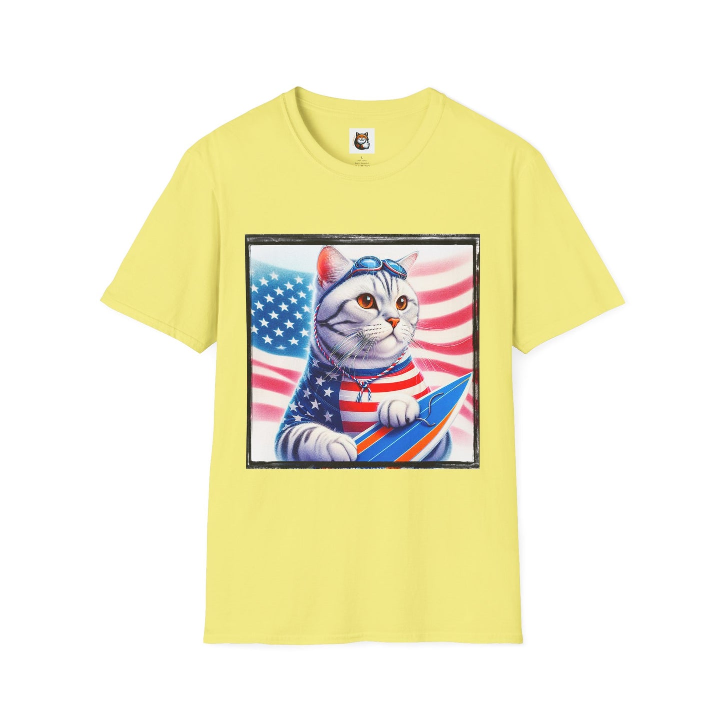American Shorthair americsn flag Softstyle T-Shirt