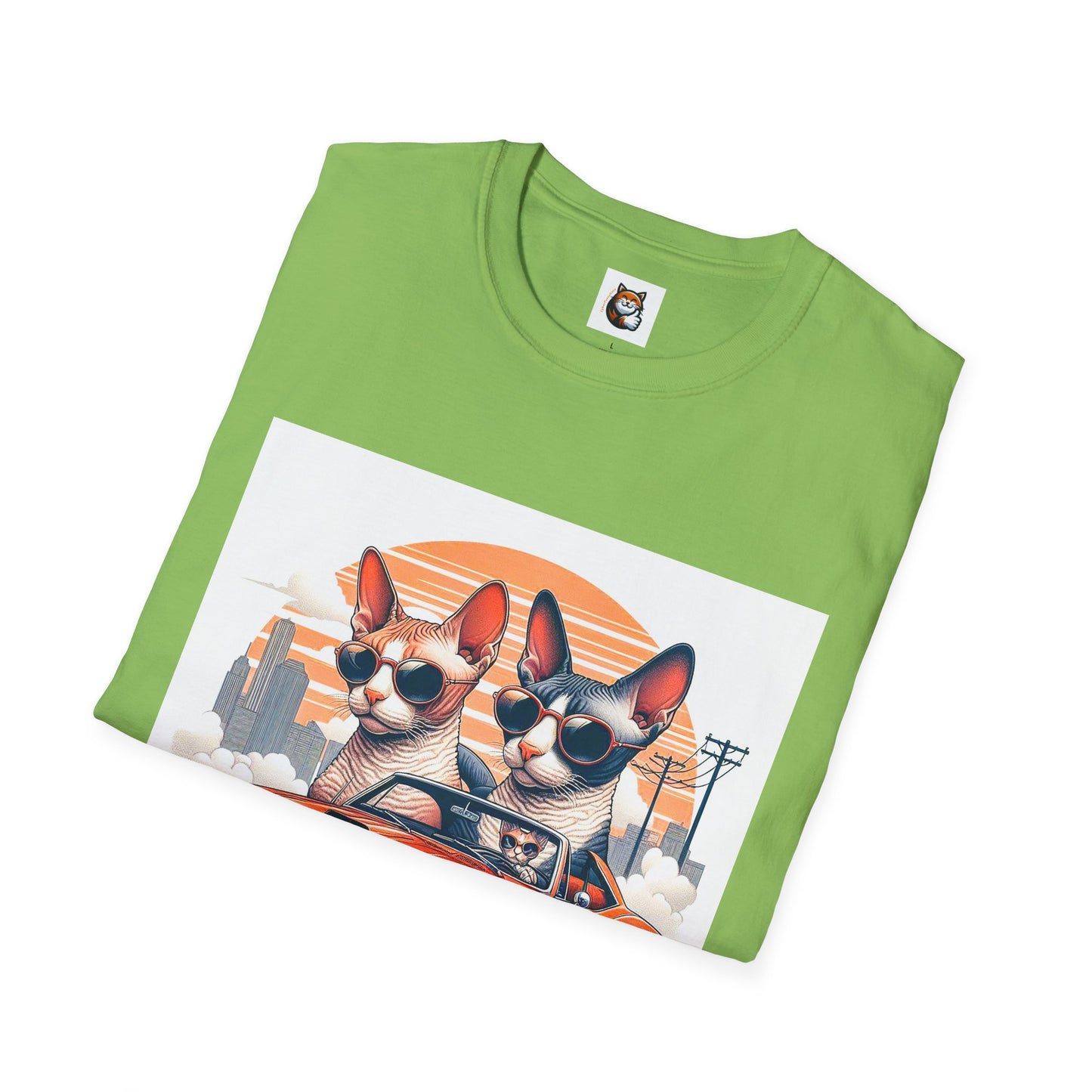 Wacky Cornish Rex Cat couple driving T-Shirt
