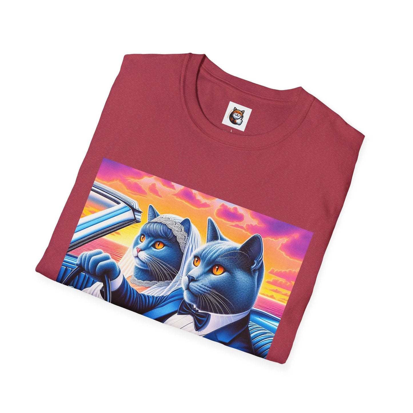 Russian Blue Cat just married T-Shirt by Printify