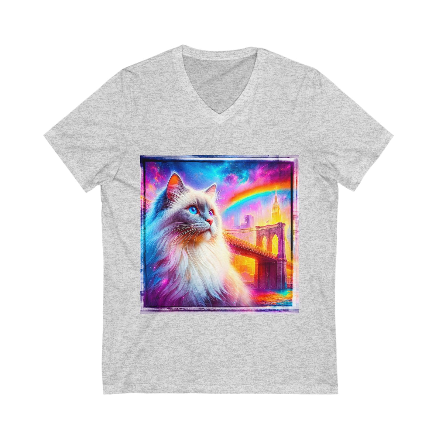 Birman rainbow bridge Jersey Short Sleeve V-Neck Tee