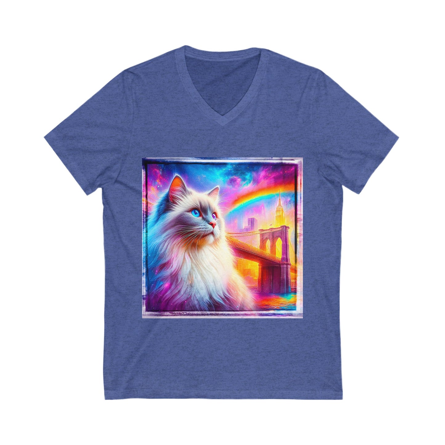 Birman rainbow bridge Jersey Short Sleeve V-Neck Tee