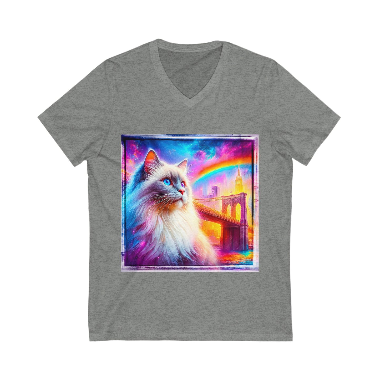 Birman rainbow bridge Jersey Short Sleeve V-Neck Tee