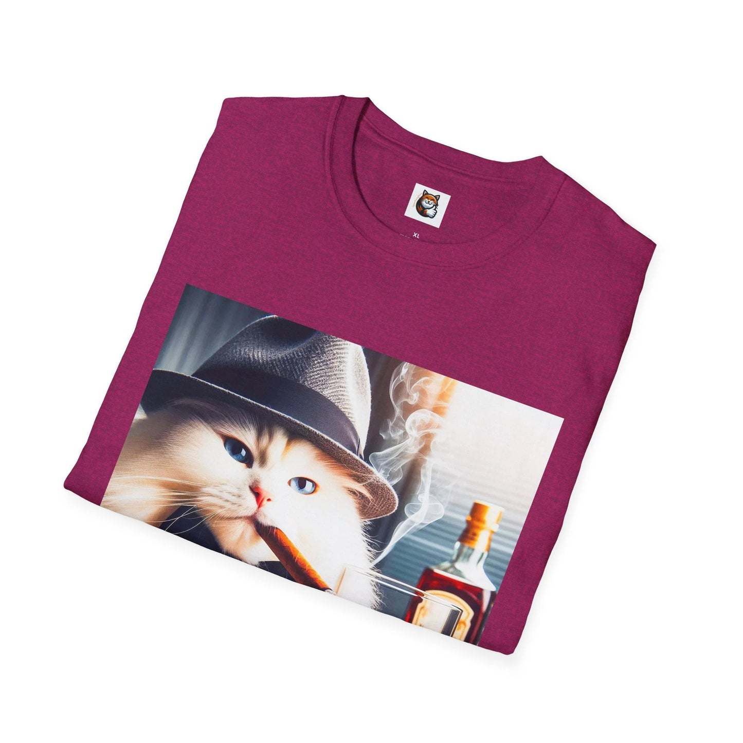 Siberian Cat cigars and whiskey shirt by Printify