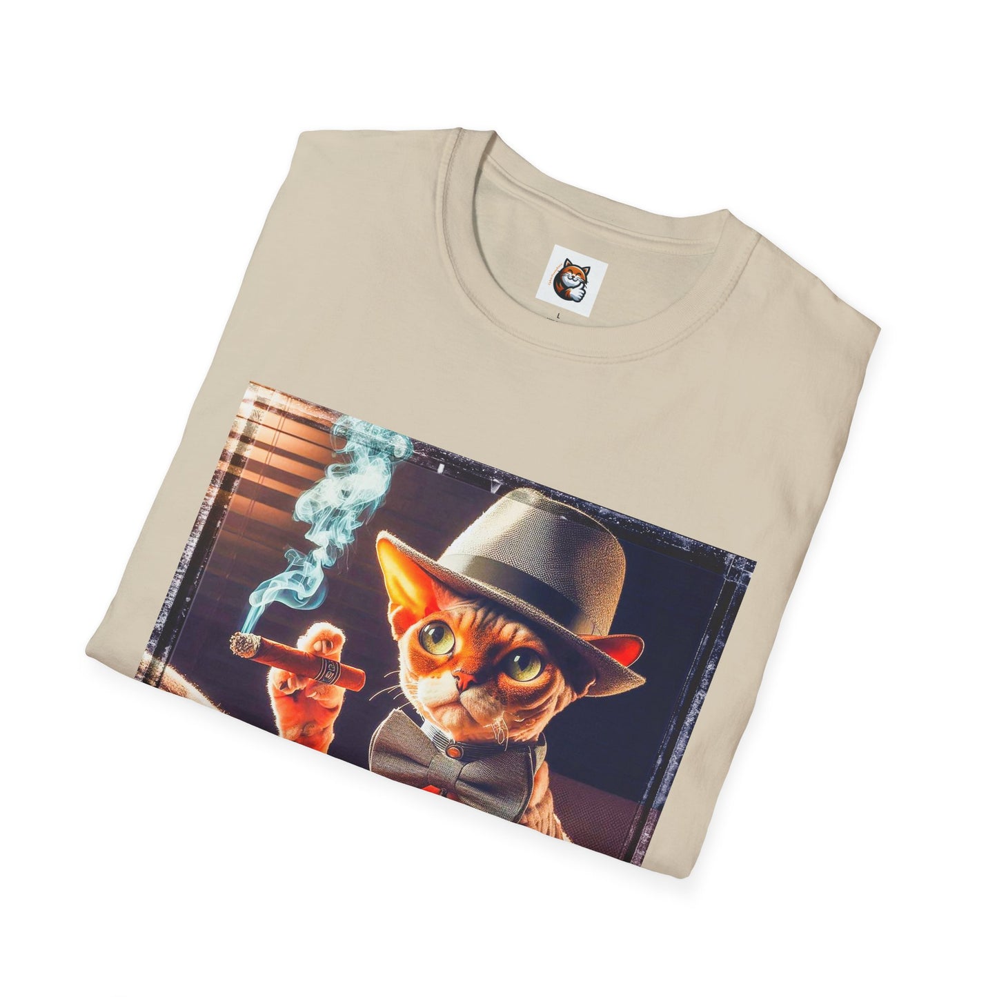 Devon Rex Cat whiskey drinker Softstyle T-Shirt