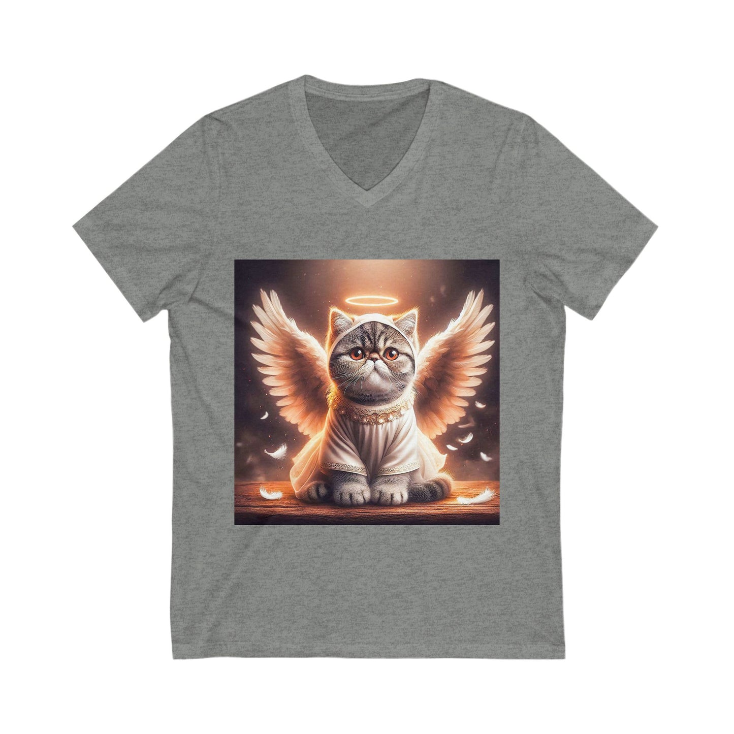 Exotic Shorthair Cat Unisex Jersey Short Sleeve V-Neck Tee