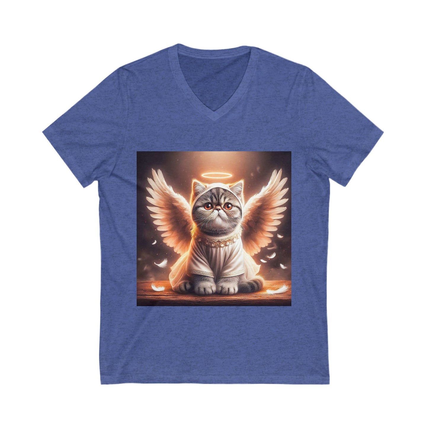 Exotic Shorthair Cat Unisex Jersey Short Sleeve V-Neck Tee