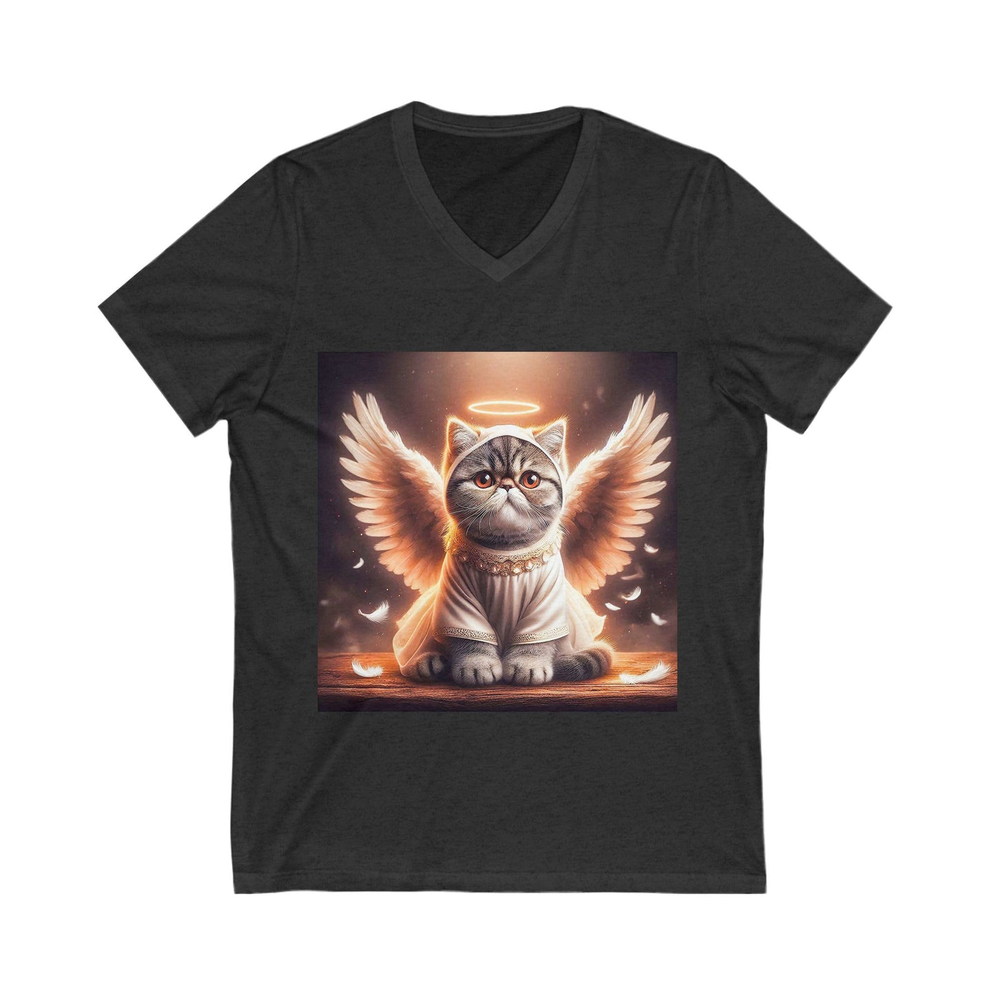 Exotic Shorthair Cat Unisex Jersey Short Sleeve V-Neck Tee