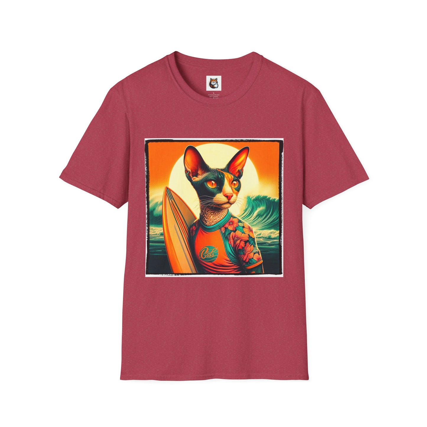 Cornish Rex Cat crashing waves T-Shirt