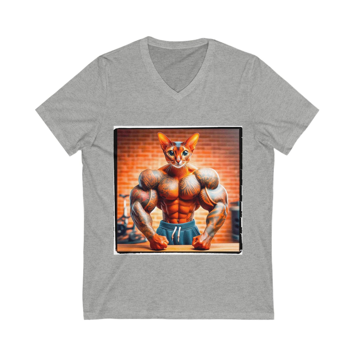 Abyssinian muscles Jersey Short Sleeve V-Neck Tee