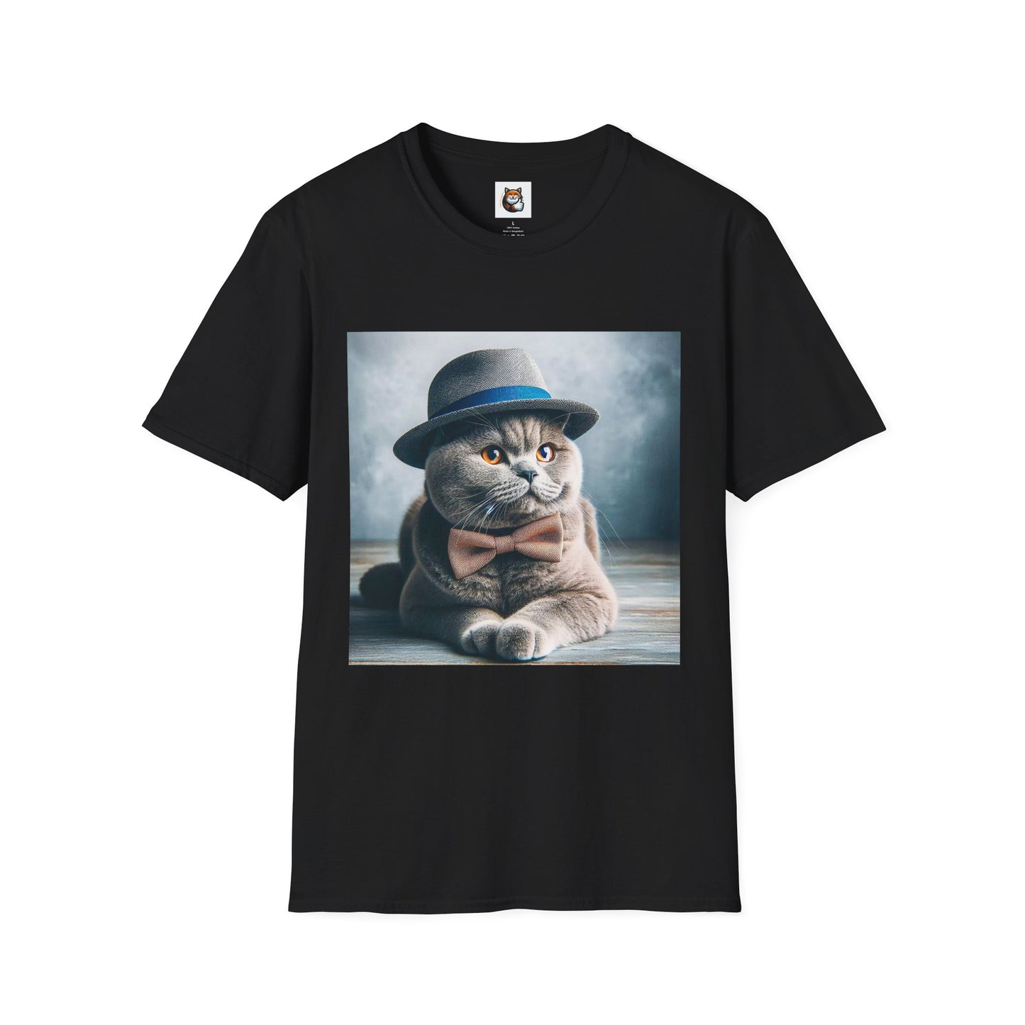 British Shorthair hat and bow Softstyle T-Shirt