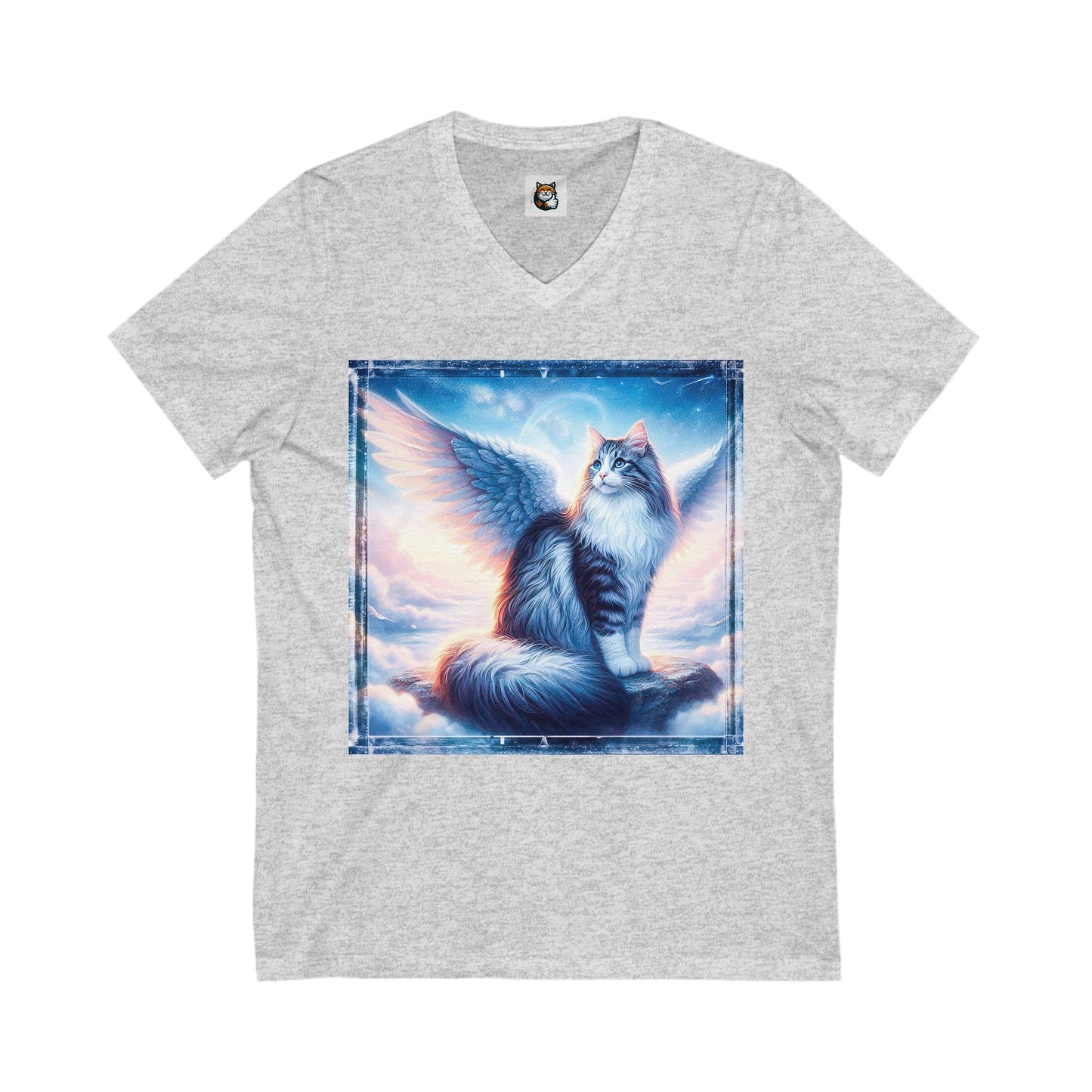 Norwegian Forest Cat Unisex Jersey Short Sleeve V-Neck Tee