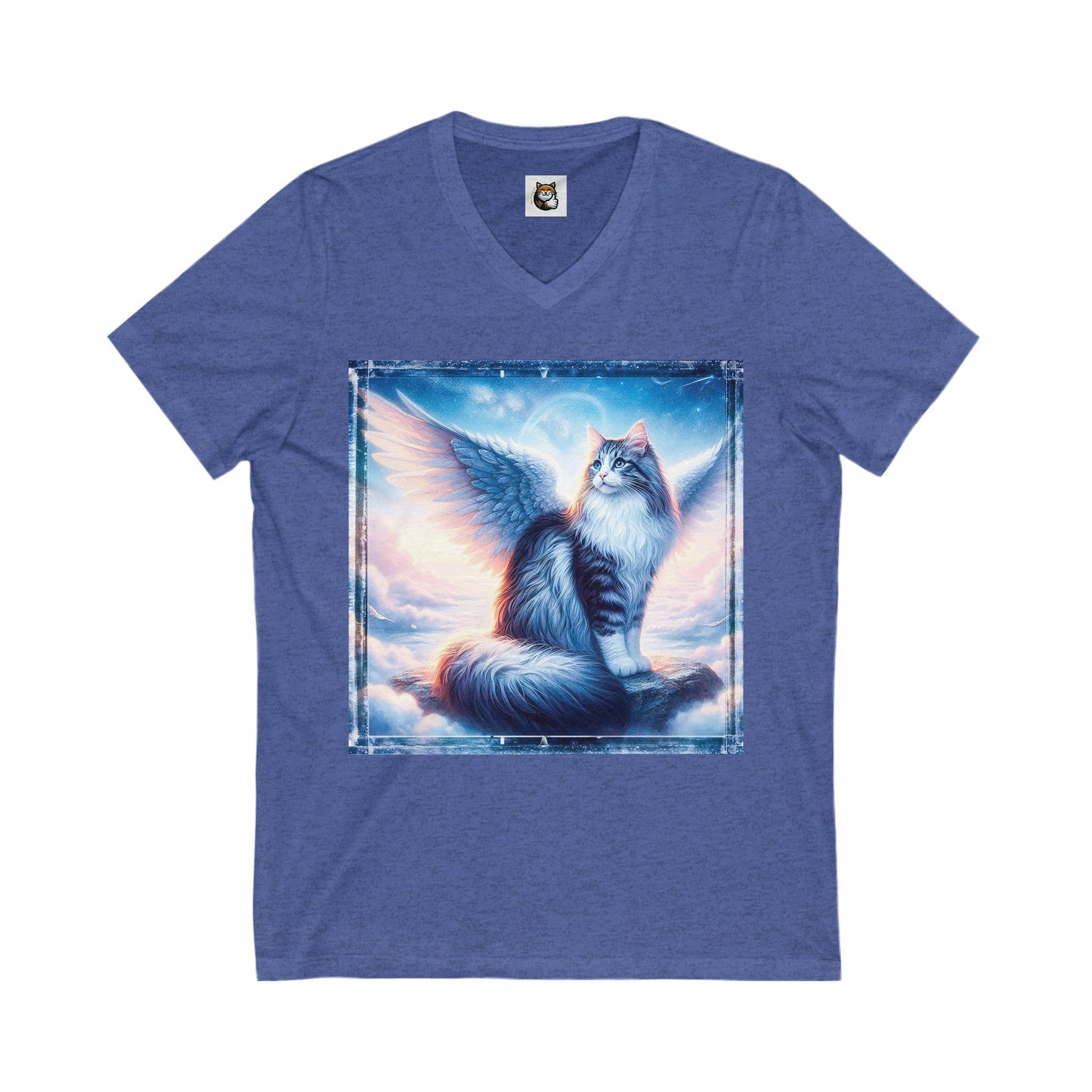 Norwegian Forest Cat Unisex Jersey Short Sleeve V-Neck Tee