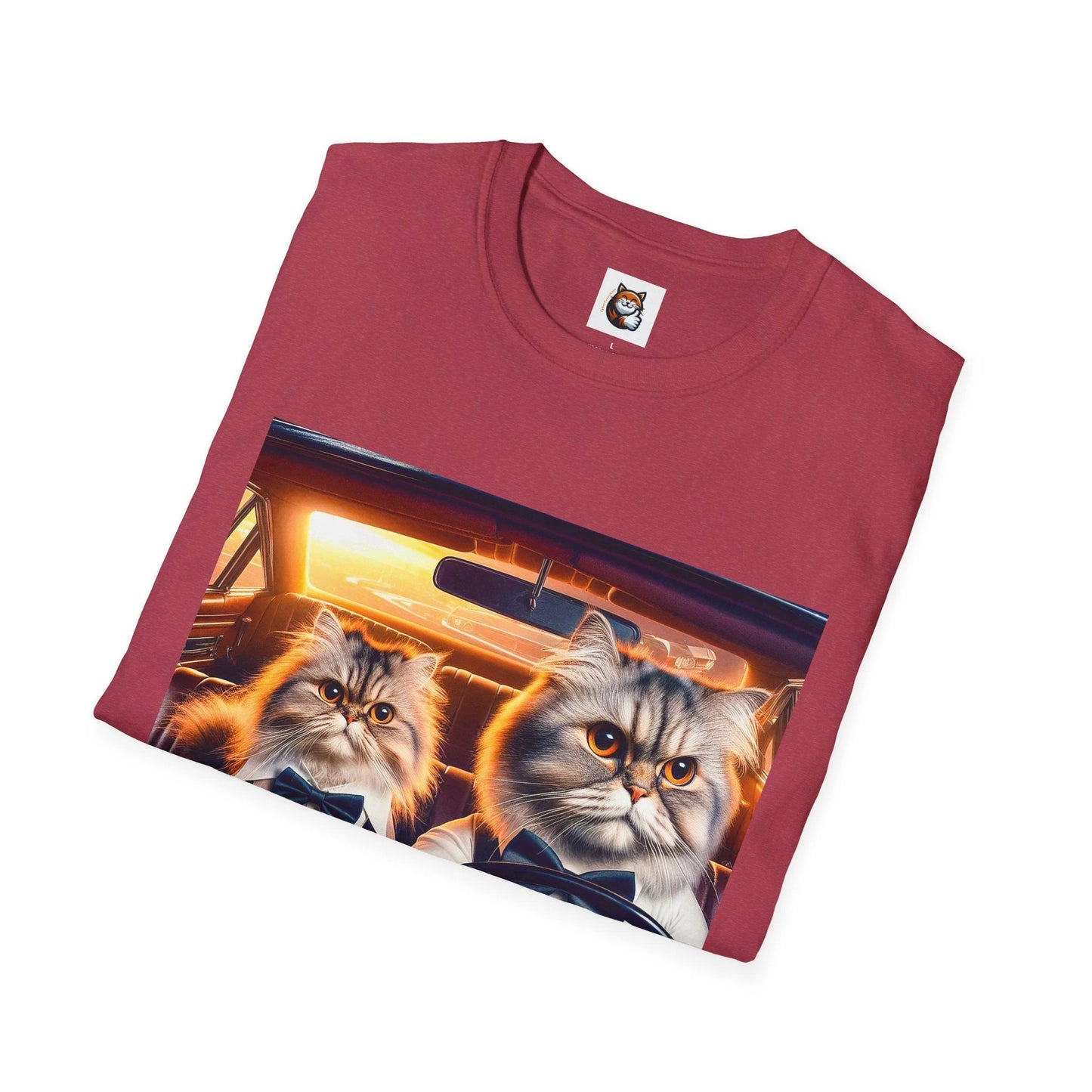 Persian Cat Unisex friends driving T-Shirt by Printify