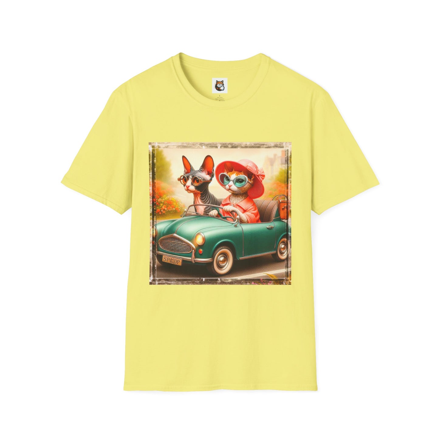 Wacky Cornish Rex Cat friends driving T-Shirt