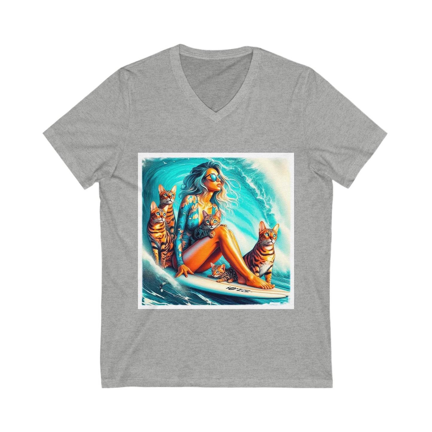 Bengal waves Short Sleeve V-Neck Tee