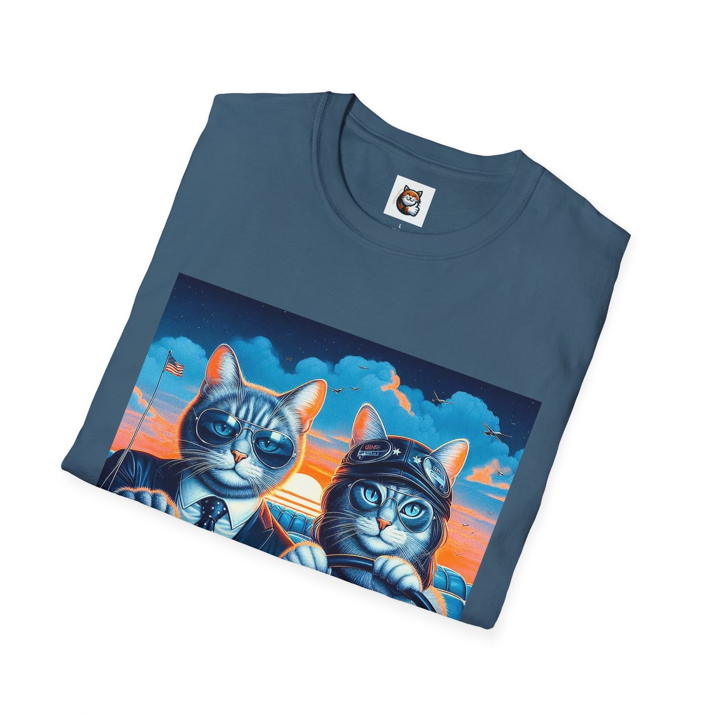 Wacky Russian Blue Cat cute couple driving T-Shirt