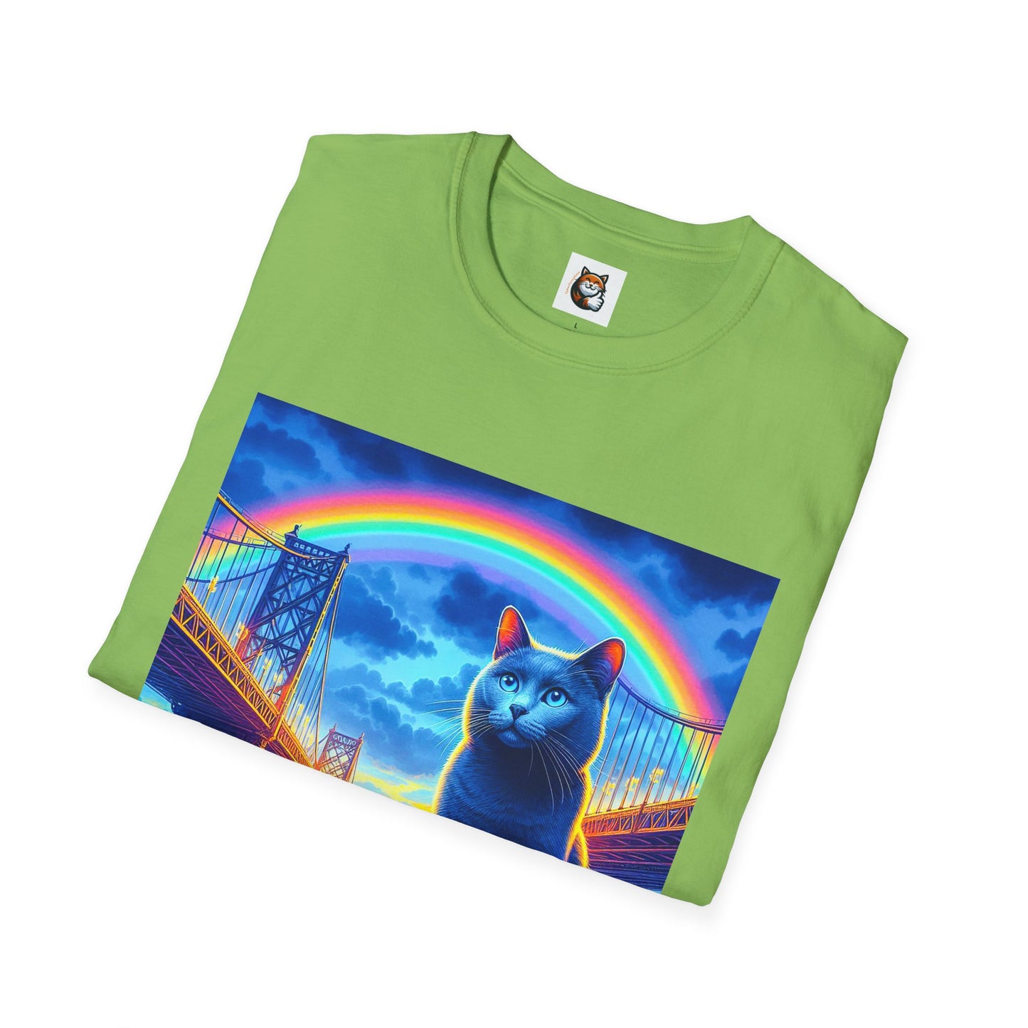 Russian Blue Cat Unisex Softstyle T-Shirt