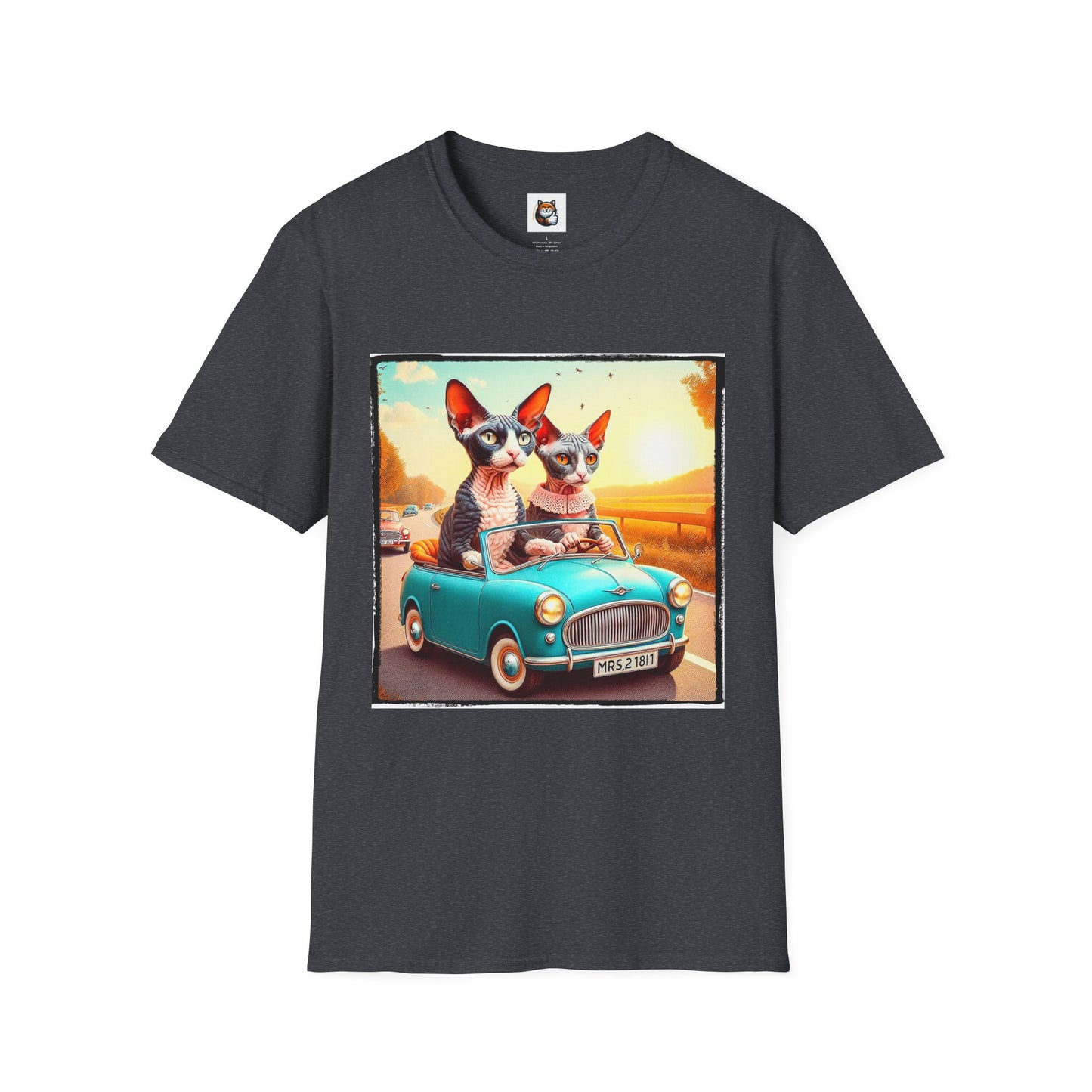 Wacky Cornish Rex Cat tiny car T-Shirt