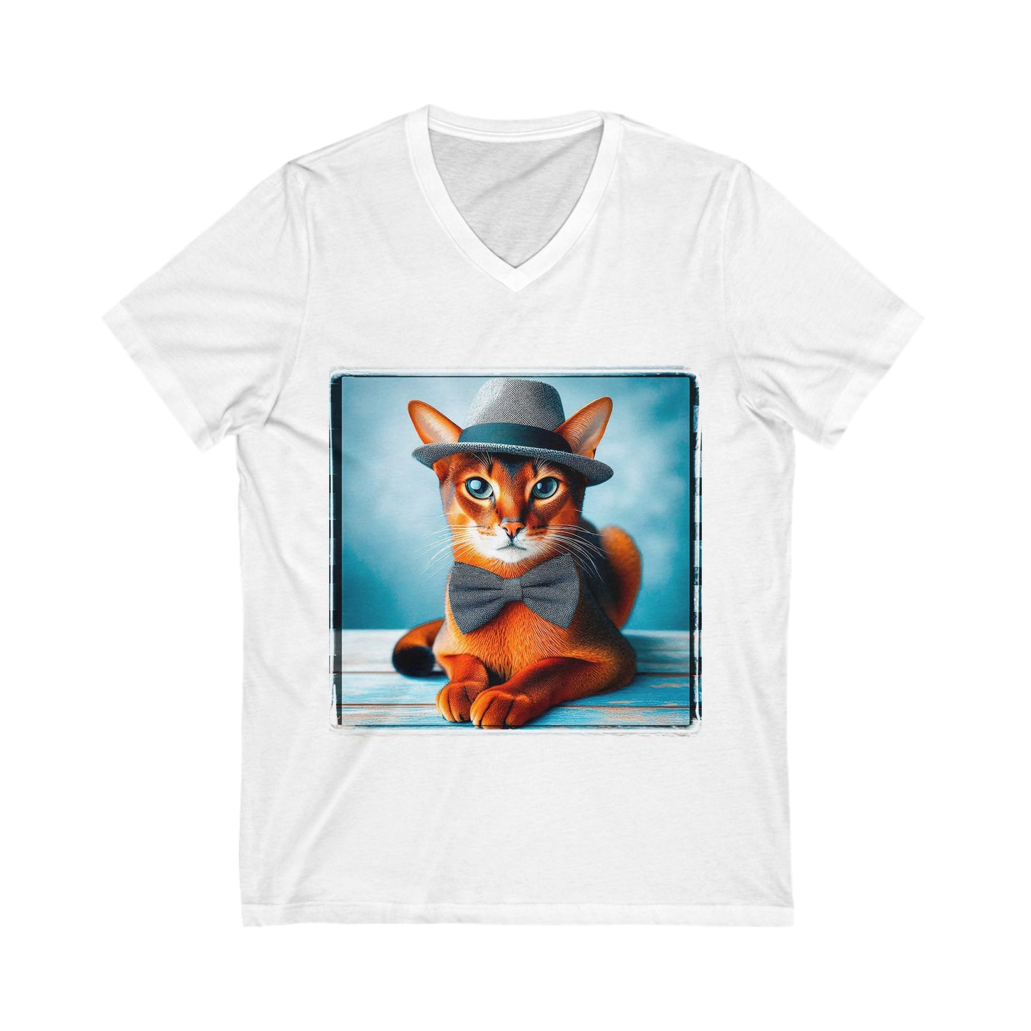 Abyssinian bow tie cutie Jersey Short Sleeve V-Neck Tee