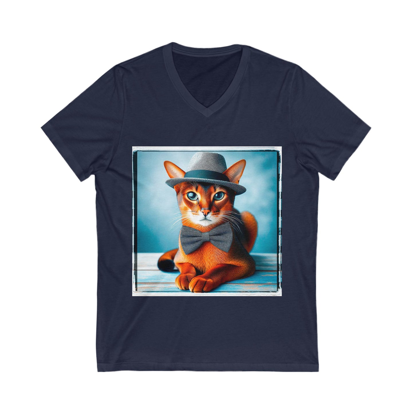 Abyssinian bow tie cutie Jersey Short Sleeve V-Neck Tee