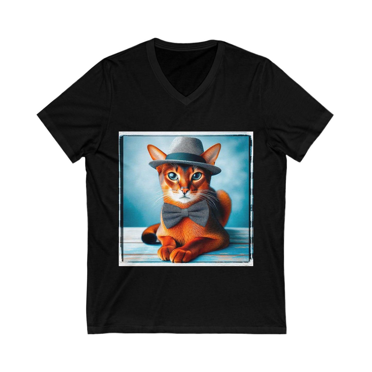 Abyssinian bow tie cutie Jersey Short Sleeve V-Neck Tee