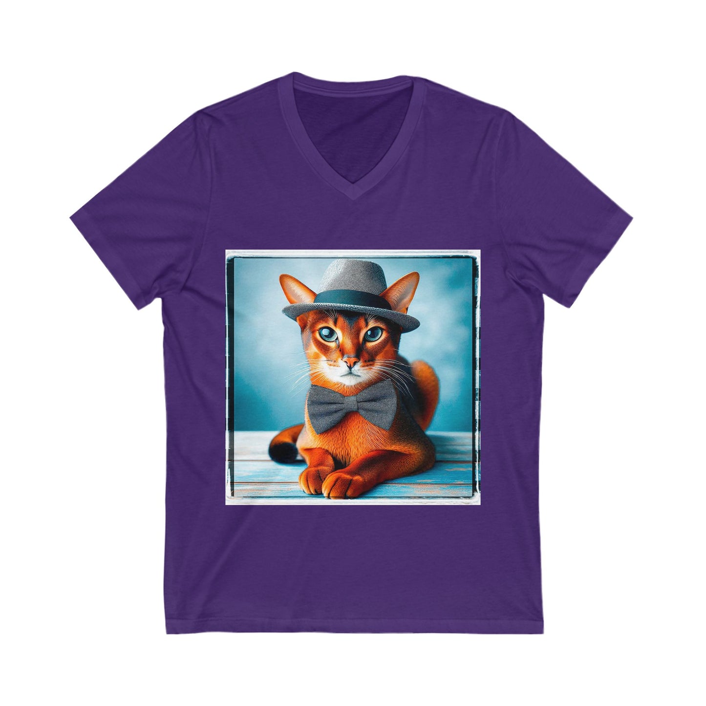 Abyssinian bow tie cutie Jersey Short Sleeve V-Neck Tee