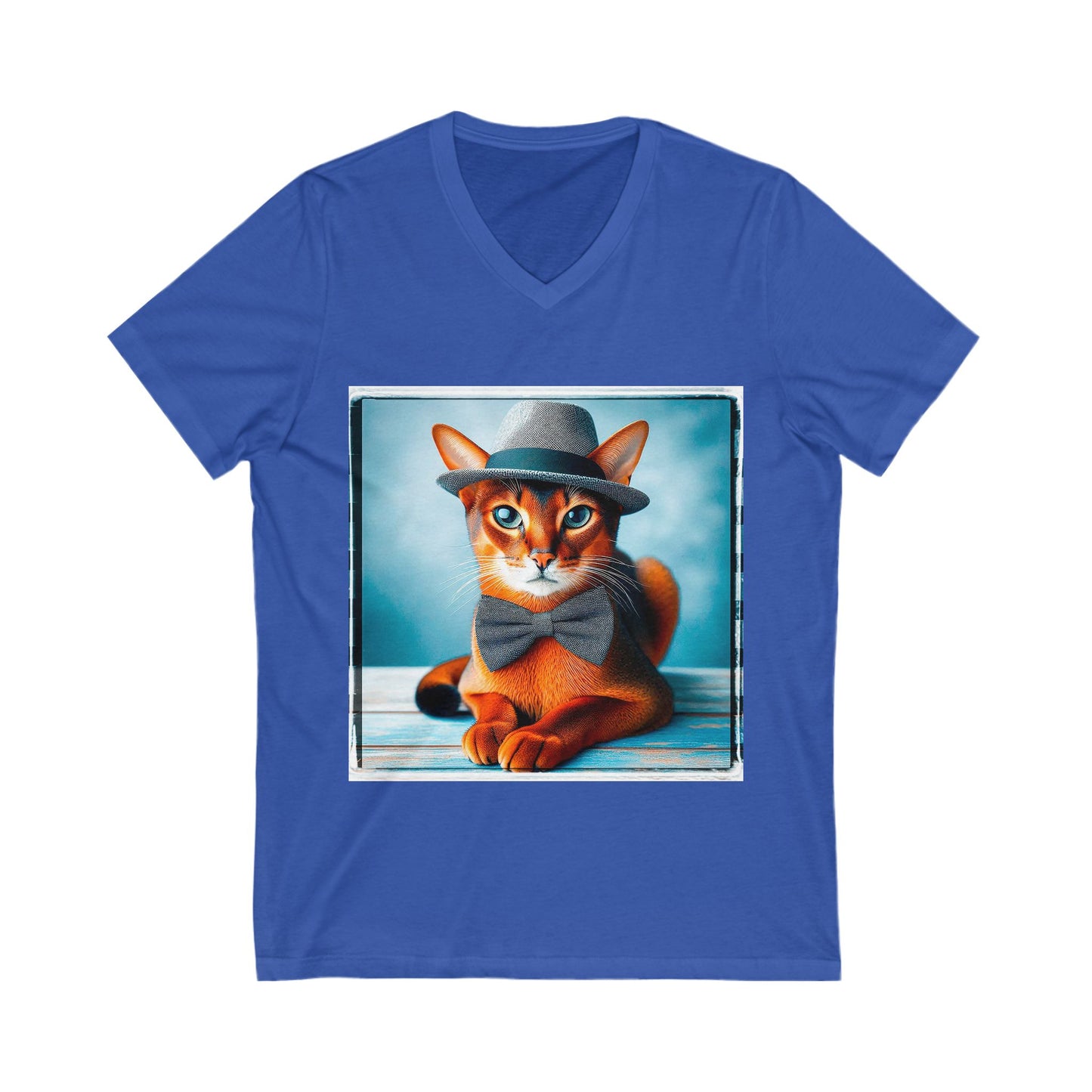 Abyssinian bow tie cutie Jersey Short Sleeve V-Neck Tee